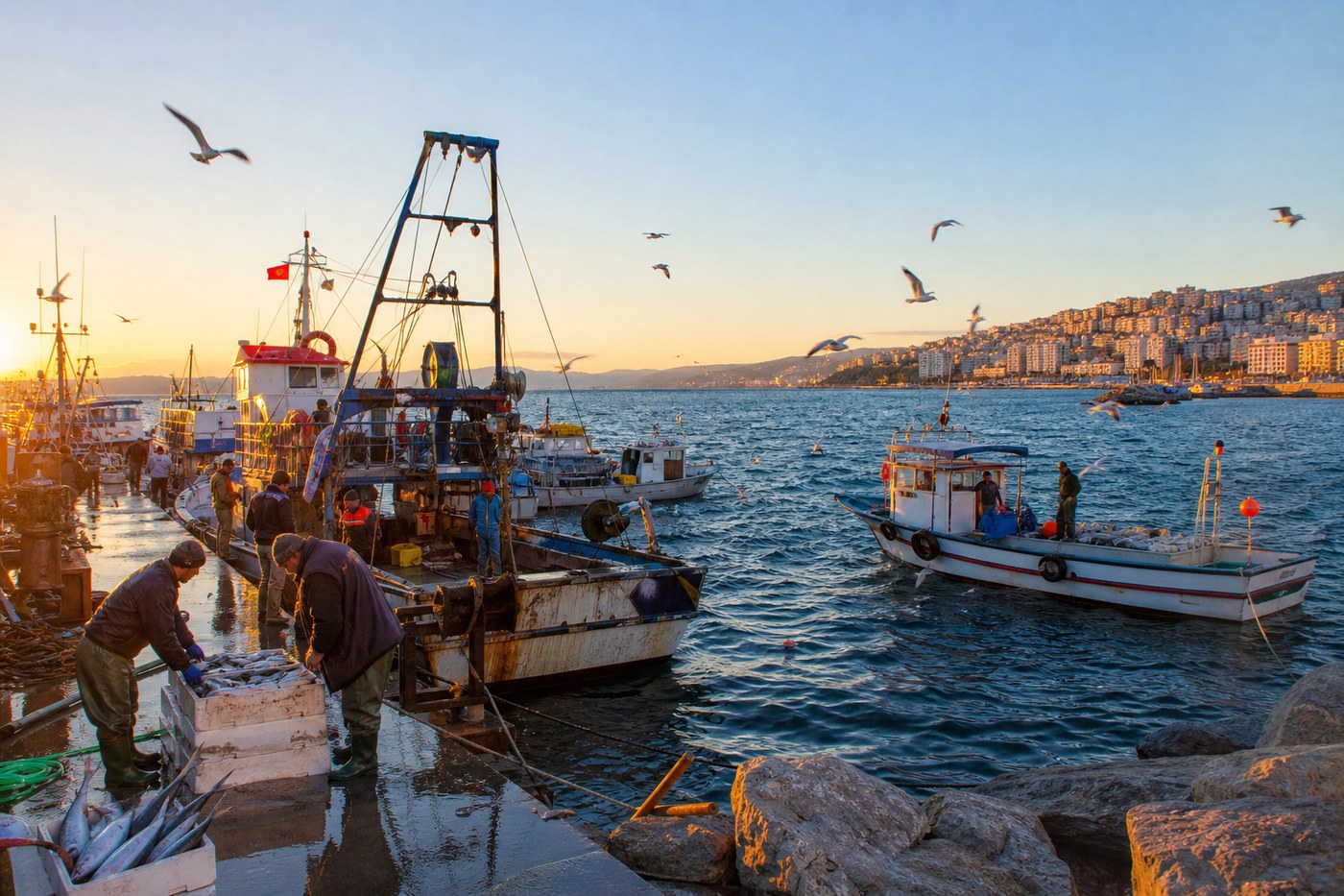 Samsun limanı balık pazarı